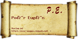 Poór Eugén névjegykártya